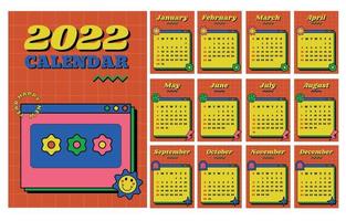 divertida plantilla de calendario 2022 vector