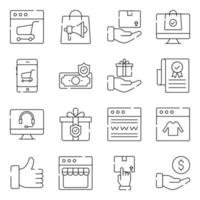 Pack of Shopping and Buying linear Icons vector