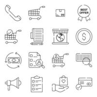 Pack of Buying linear Icons vector