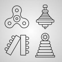 Set of Vector Line Icons of Toy Shop