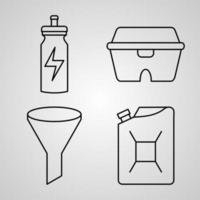 conjunto de iconos simple de productos de plástico relacionados con los iconos de línea vector