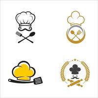 Hat chef logo template vector