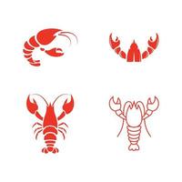 Shrimp vector icon illustration