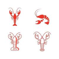 Shrimp vector icon illustration