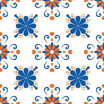 abstract pattern in the style of a peronda tile, repeated on a grid vector