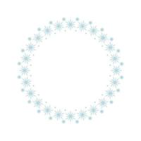 Round frame from snowflakes. Festive decoration for Christmas and New Year. Wreath with winter pattern. vector