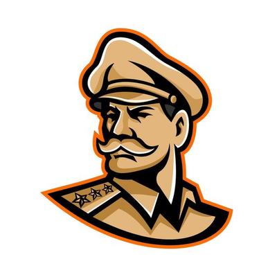 general looking side mascot retro isolated