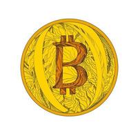 arte del doodle de bitcoin vector