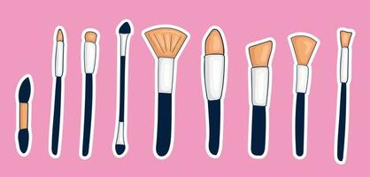 Set of colorful Hand drawn Make up Tools vector