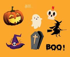 Abstract Design Halloween Day 31 October Objects tomb Ghost Boo Dark illustration Pumpkin Vector