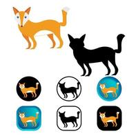 Flat Fox Animal Icon Collection vector