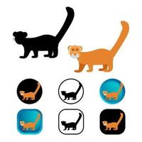 Flat Mongoose Mammal Animal Icon Collection vector