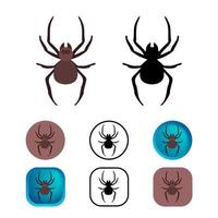 Flat Spider Arthropod Icon Collection vector