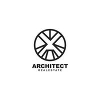Ilustración de icono de vector de diseño de plantilla de logotipo de arquitecto. foto