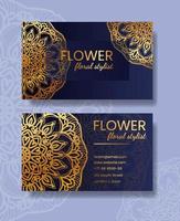 tarjeta de visita con flor mandala vector