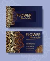 Business Card with Mandala Flower vector