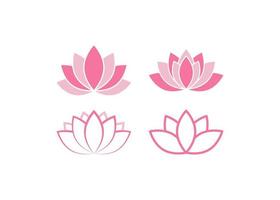 Ilustración de diseño de conjunto de iconos de loto rosa aislado vector