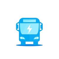 icono de bus eléctrico en blanco