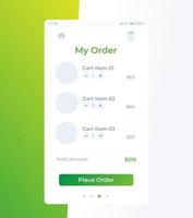 Place Order mobile ui design vector