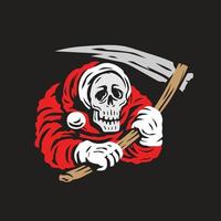 santa claus grim reaper vector illustration