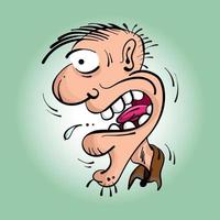 Funny cartoon character with a surprised face vector