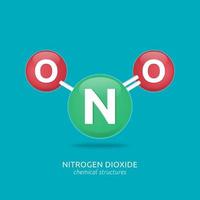 fórmula de dióxido de nitrógeno, estructuras químicas ilustración vectorial vector