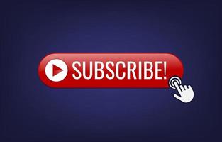 Subscribe button and hand cursor icon vector