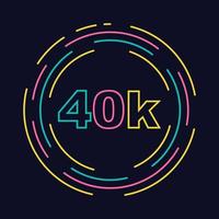 40k followers with lineart style vector