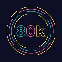 80k followers with lineart style vector