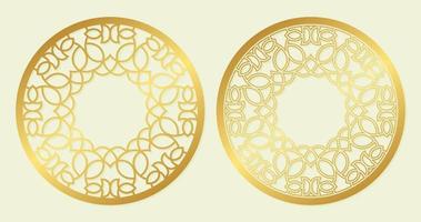 Luxury round border frame design vector