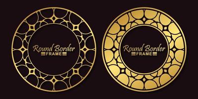 Luxury round border frame design vector