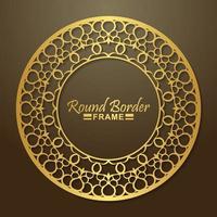 Luxury round border frame design vector