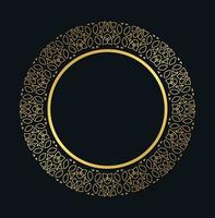 Luxury round border frame design vector