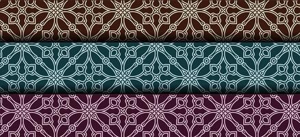 Collection of seamless ornamental ethnic patterns vector