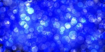 Dark BLUE vector background with bubbles.