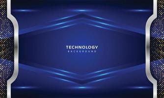 3D Overlap layers effect with blue color light decoration vector