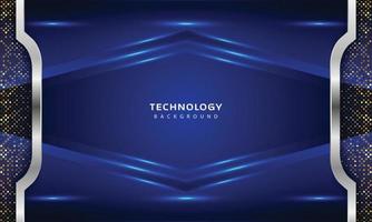 3D Overlap layers effect with blue color light decoration vector