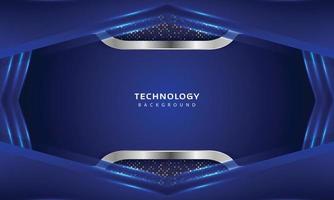 3D Overlap layers effect with blue color light decoration vector