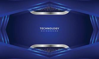 3D Overlap layers effect with blue color light decoration vector