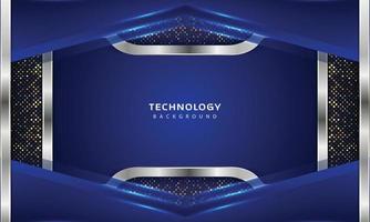 3D Overlap layers effect with blue color light decoration vector