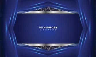 3D Overlap layers effect with blue color light decoration vector