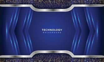 3D Overlap layers effect with blue color light decoration vector