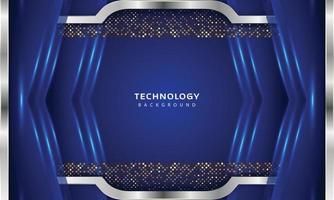 3D Overlap layers effect with blue color light decoration vector