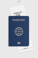 Passport and boarding pass ticket on white background. Vector. vector