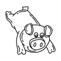 icono de juguete de perro de cerdo de látex. Doodle dibujado a mano o estilo de icono de contorno vector