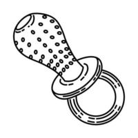 Rubber Pacifier Pet Toy Icon. Doodle Hand Drawn or Outline Icon Style vector