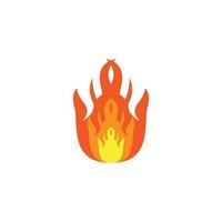 Ilustración de vector de icono y símbolo de llama de fuego