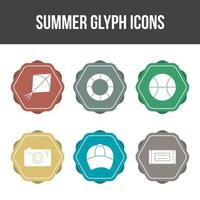 Unique Summer Glyph Vector Icon Set