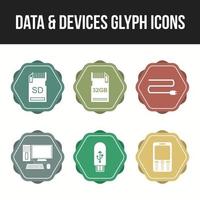 Unique Data and devices vector icon set