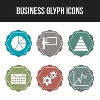 6 Glyph Unique Business vector icon set